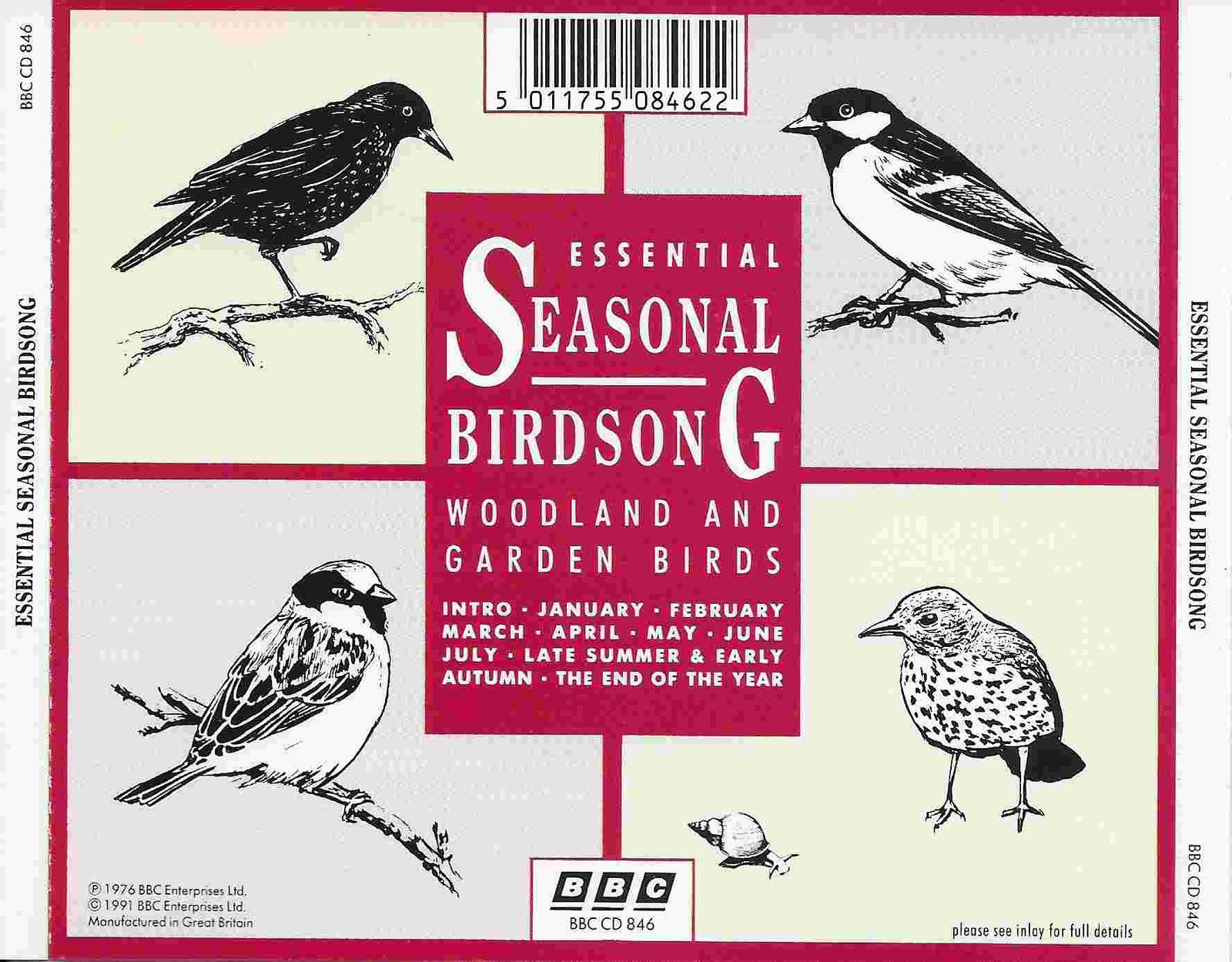 Picture of BBCCD846 Essential seasonal birdsong sound effects by artist Various from the BBC records and Tapes library